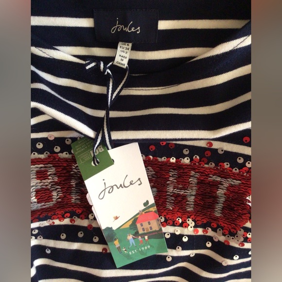 🆕JOULES HARBOUR LUXE MERRY STRIPED KNIT TOP(Sz 2) - Picture 12 of 16